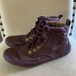 Keds Women’s Scout Water Resistant Lace Up Boots Plaid Burgundy Maroon Size 8